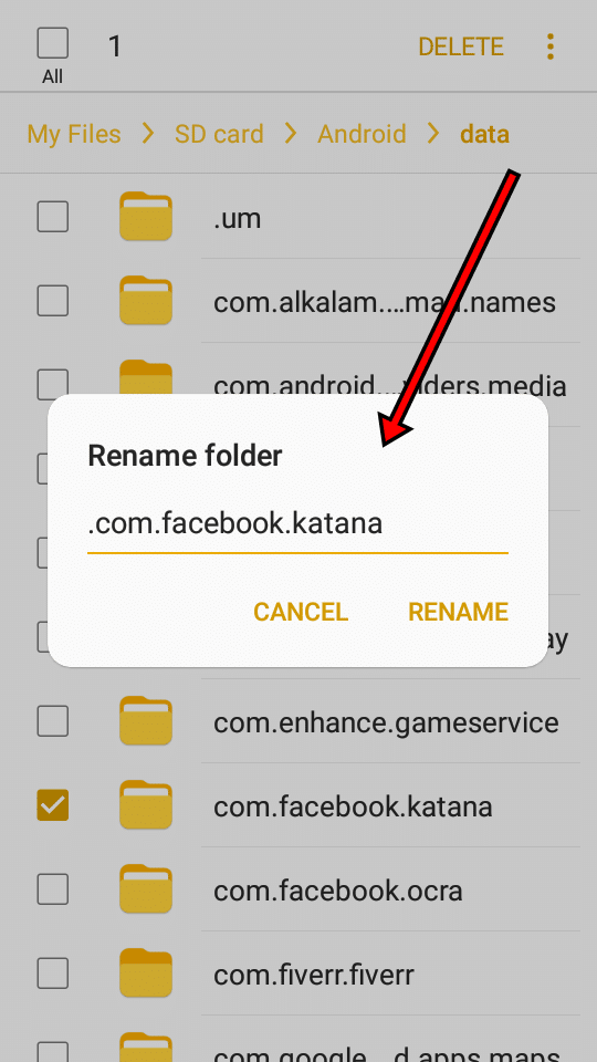 how-to-hide-pname-Com -Facebook-katana-folder