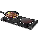 Cusimax Portable Electric Stove, 1800W Infrared Double...