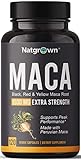 Organic Maca Root Powder Capsules 1500 mg with Black + Red +...