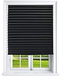 Estilo Pleated Paper Shades Room Darkening Blinds Black 36''...