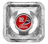 Gas Burner Liners (50 Pack) Disposable Aluminum Foil Square...